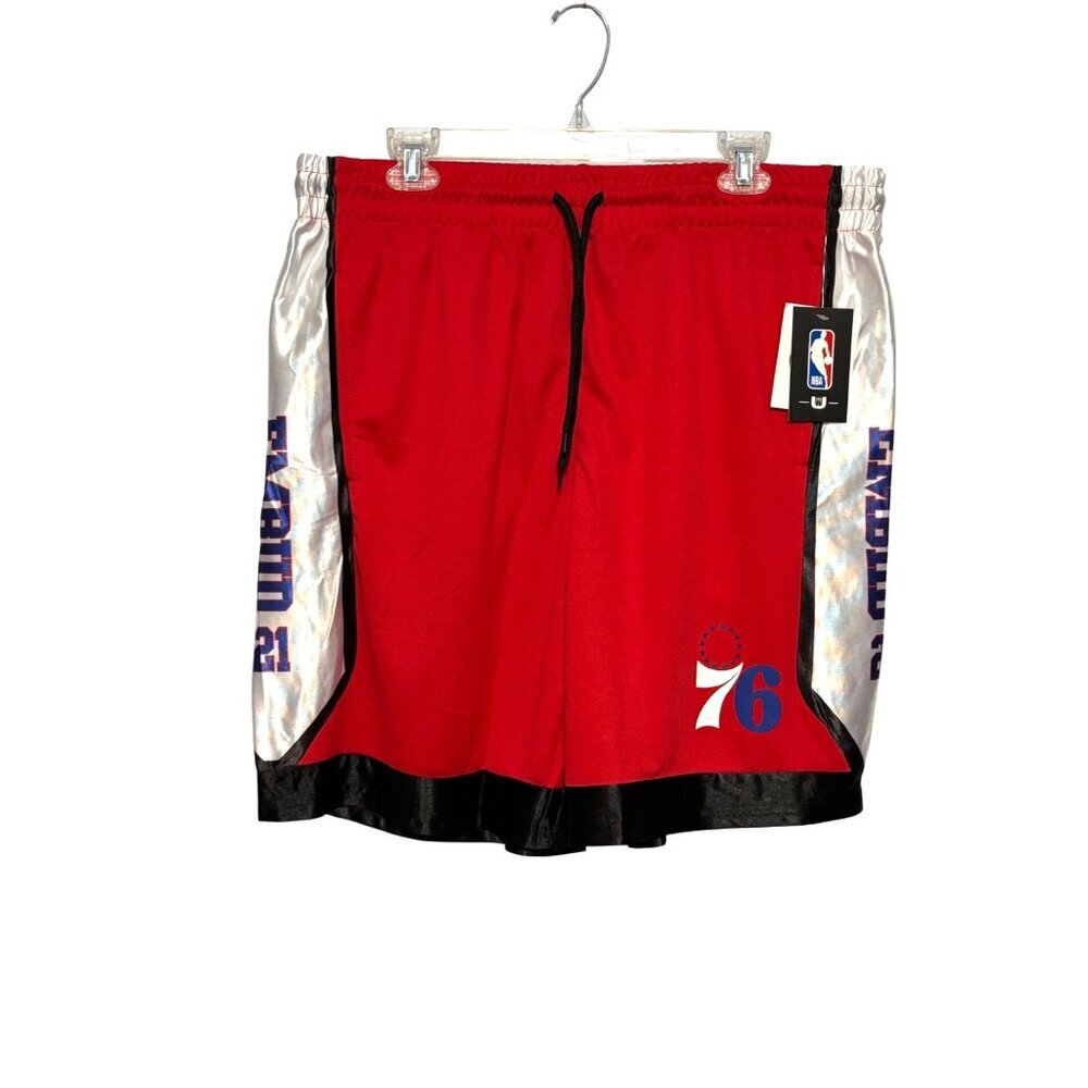 Joel Embiid Philadelphia 76ers Basketball Shorts -Red White Blue Mens XL NBA NWT